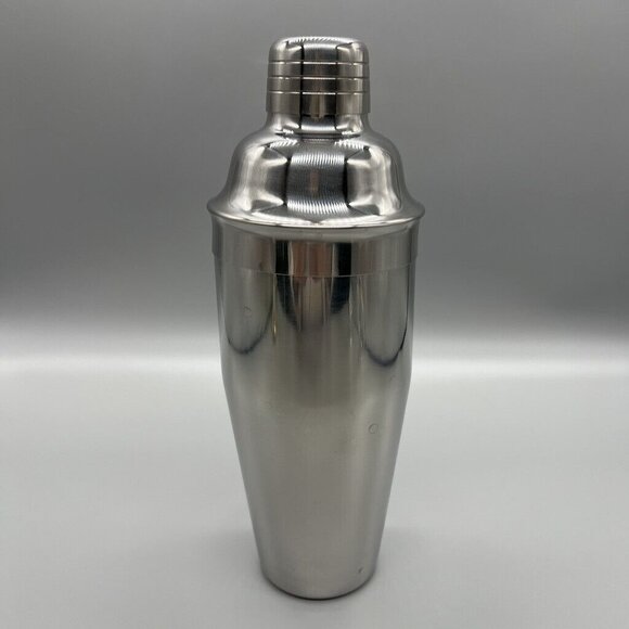 24 Oz Cocktail Shaker Jigger Strainer Stainless Steel 4 Pc Set Cresimo - Picture 2 of 6